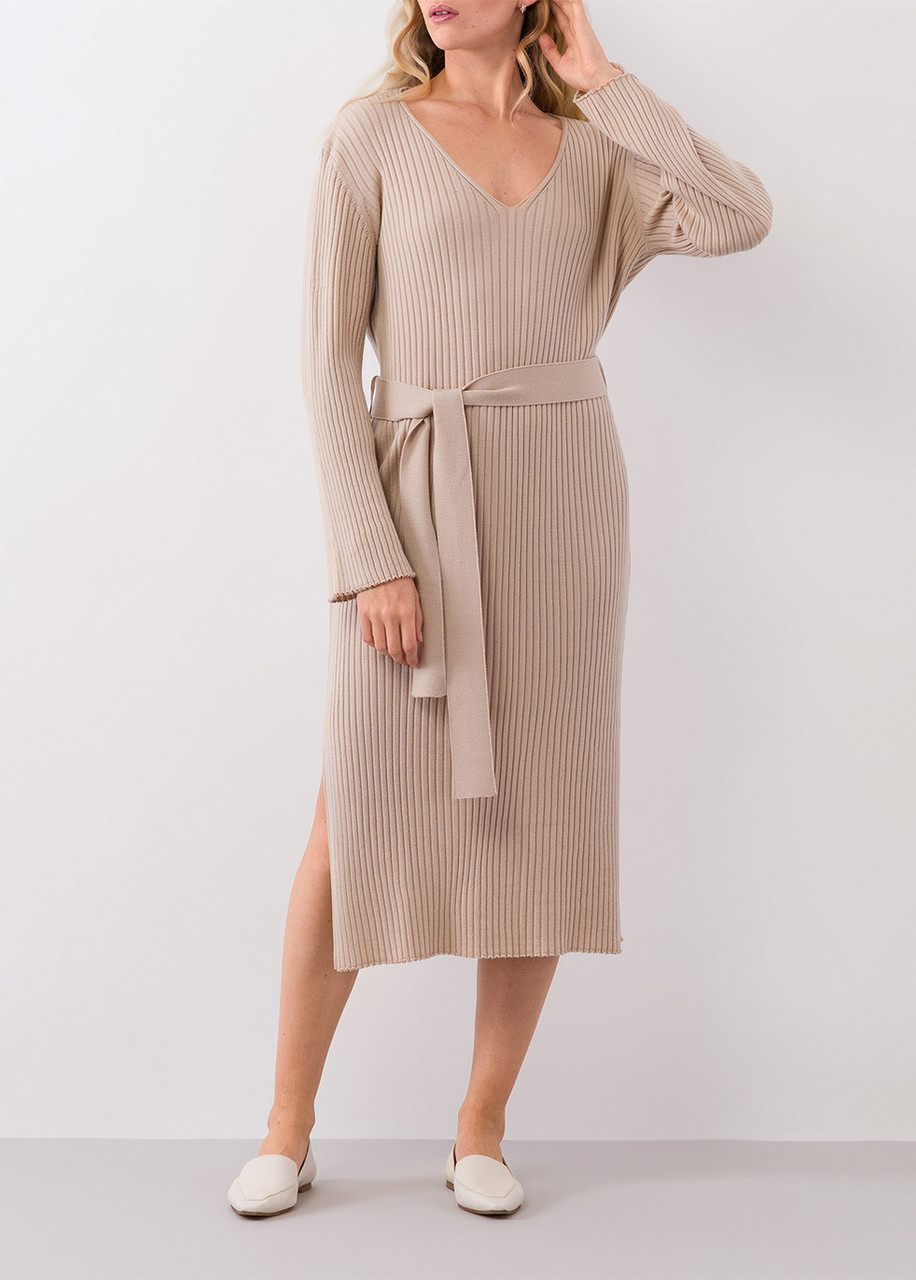 long dress knit Natalia Fedner ROSE GOLD SPARKLY KNIT MAXI DRESS