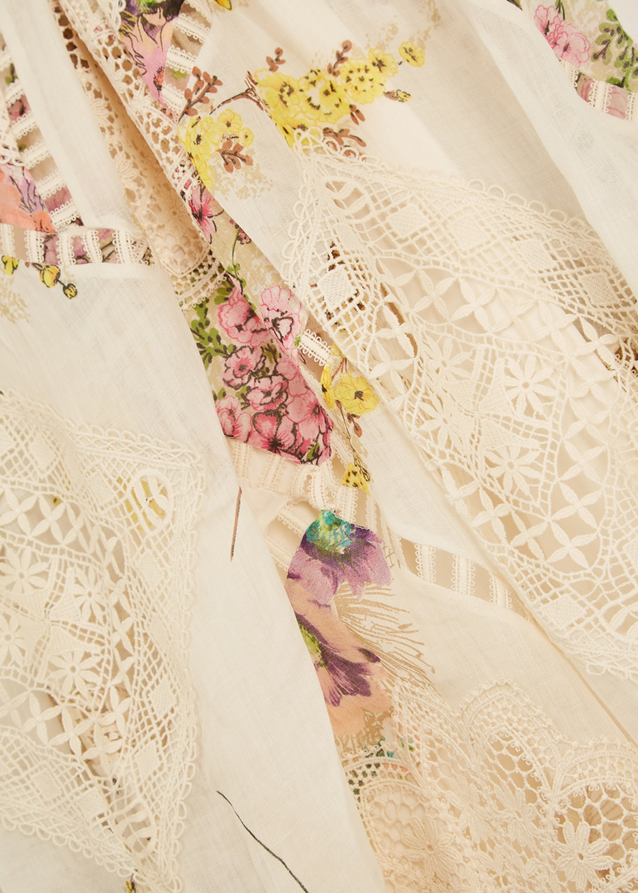 ZIMMERMANN Jude lace-trimmed floral-print maxi dress | Harvey Nichols ZIMMERMANN Jude lace-trimmed floral-print maxi dress | Harvey Nichols