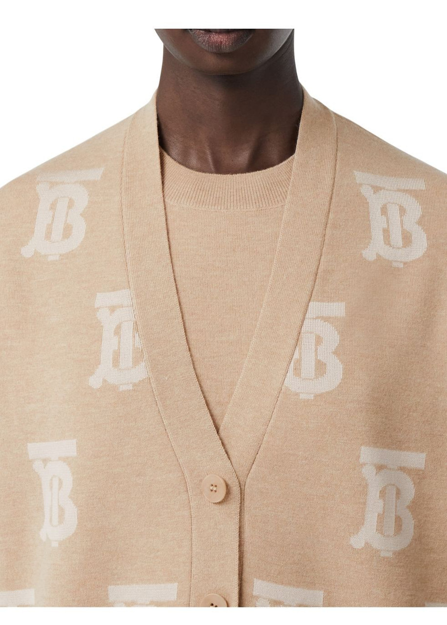 BURBERRY Monogram wool silk blend oversized cardigan | Harvey Nichols