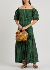 VERONICA BEARD Cali green eyelet-embroidered cotton midi dress | Harvey Nichols VERONICA BEARD Cali green eyelet-embroidered cotton midi dress | Harvey Nichols