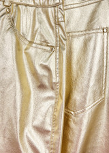 Gold Faux Leather Trousers