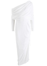 ALAA Off-the-shoulder pliss maxi dress | Harvey Nichols