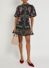 chinese dress ladies Farm Rio Belle Garden Black Mini Dress