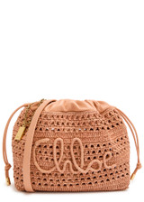 CHLOE Summer Banana leather and raffia cross-body pouch | Harvey