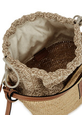 Loewe Paula's Ibiza Pochette Raffia & Leather Shoulder Bag