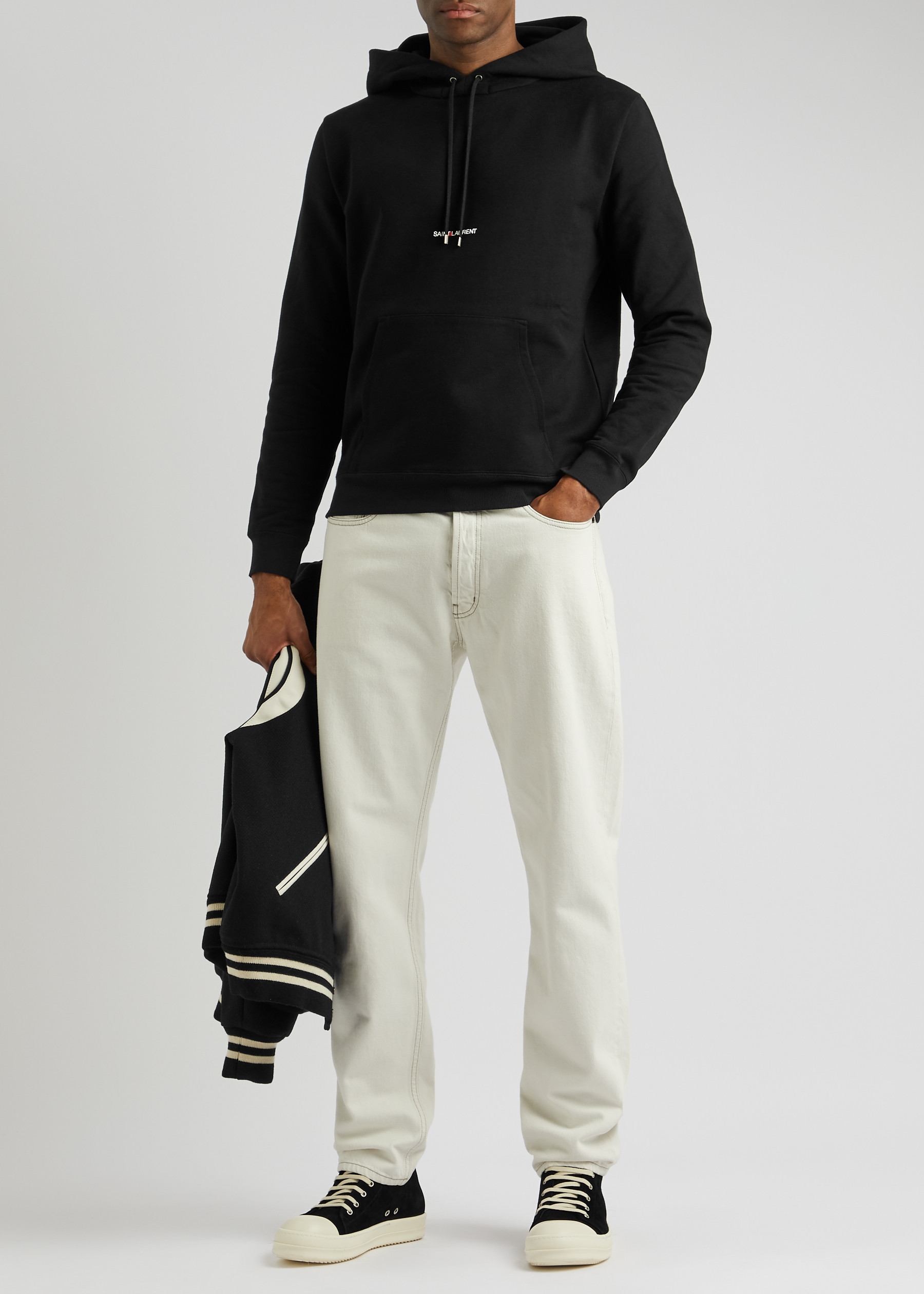 Saint Laurent Men's Hooded Sweatshirt Grey