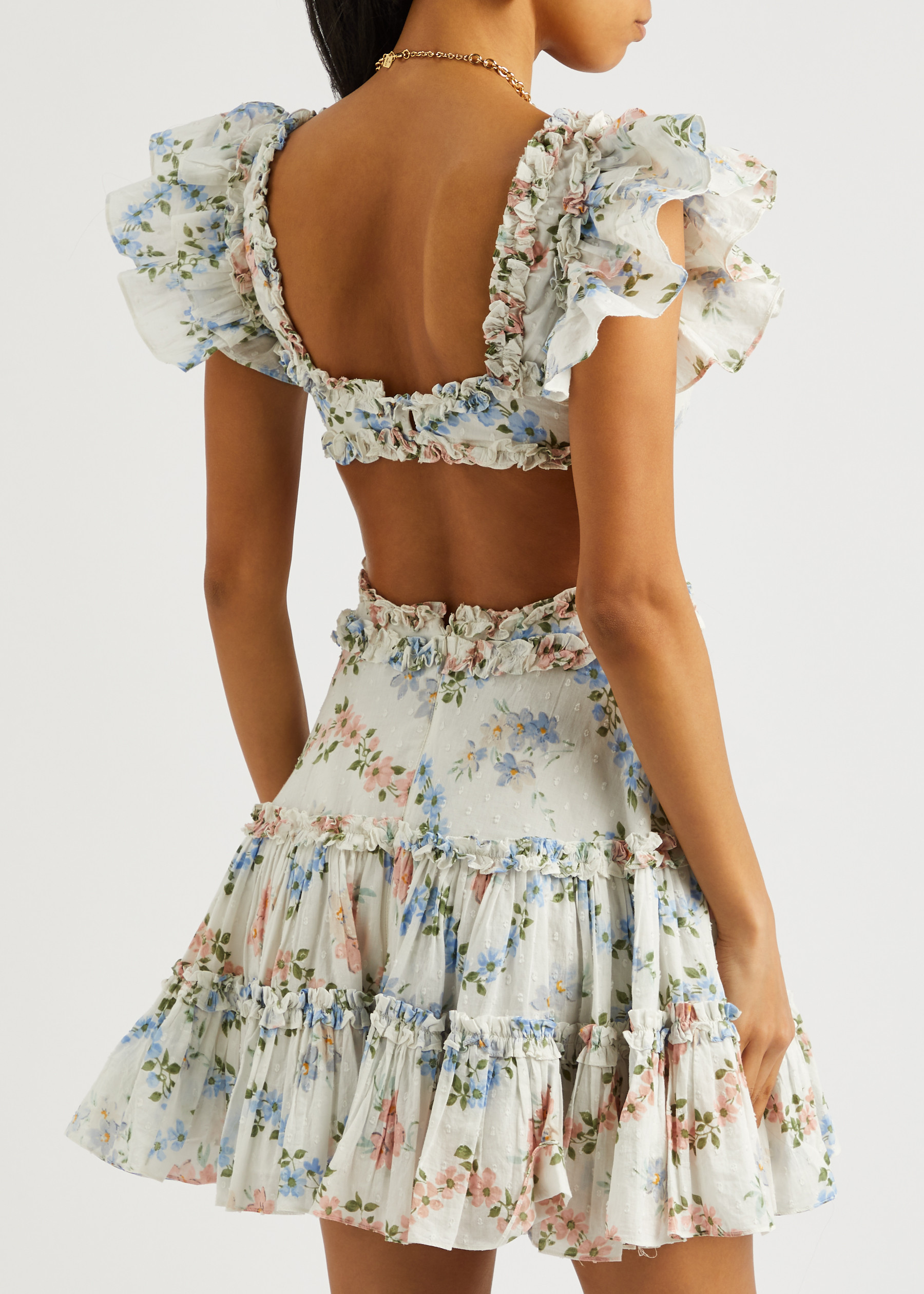 NEEDLE & THREAD Dancing Daisies floralprint cotton mini dress Harvey Nichols