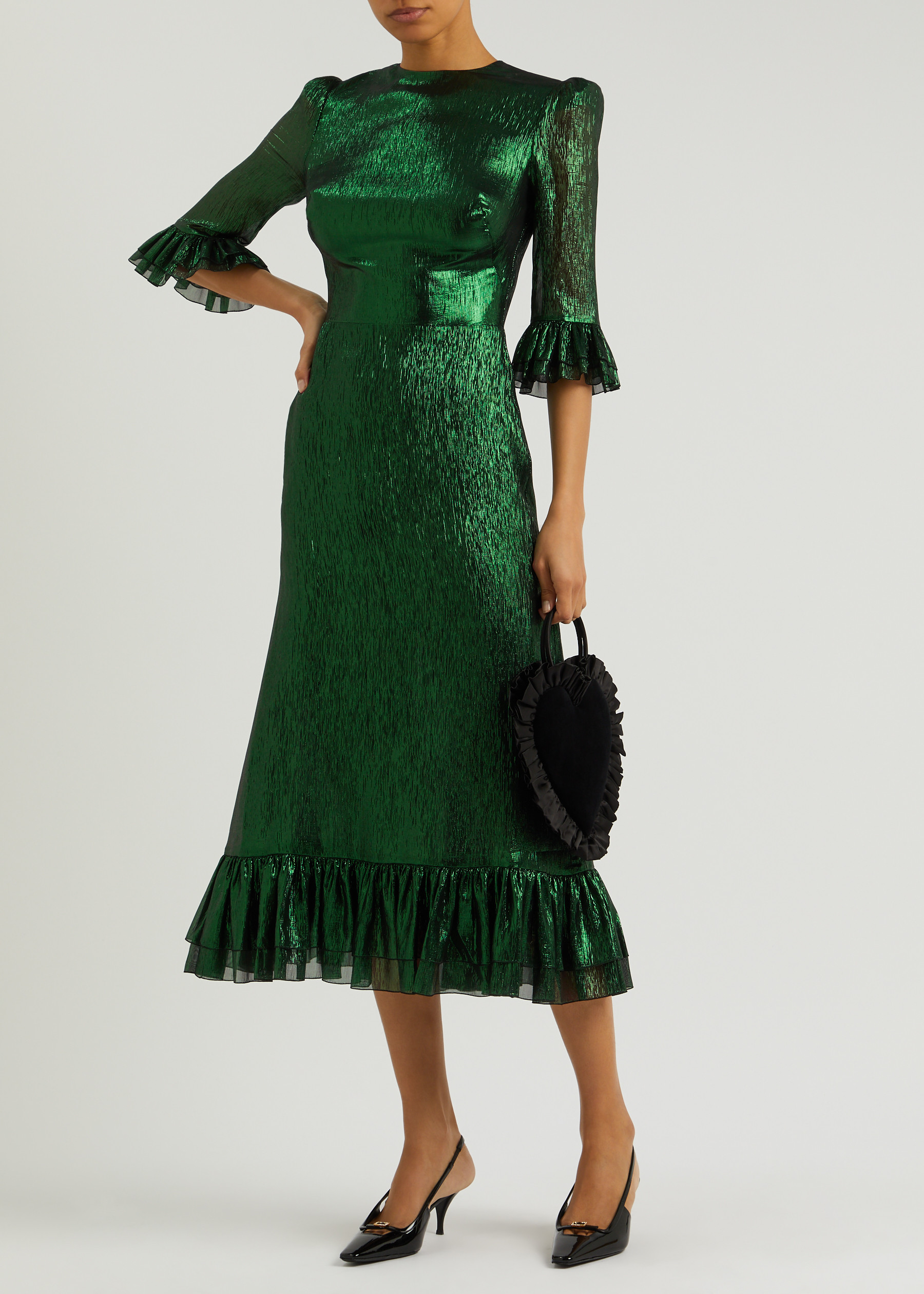 THE VAMPIRE'S WIFE The Falconetti silk-blend lamé midi dress | Harvey ...