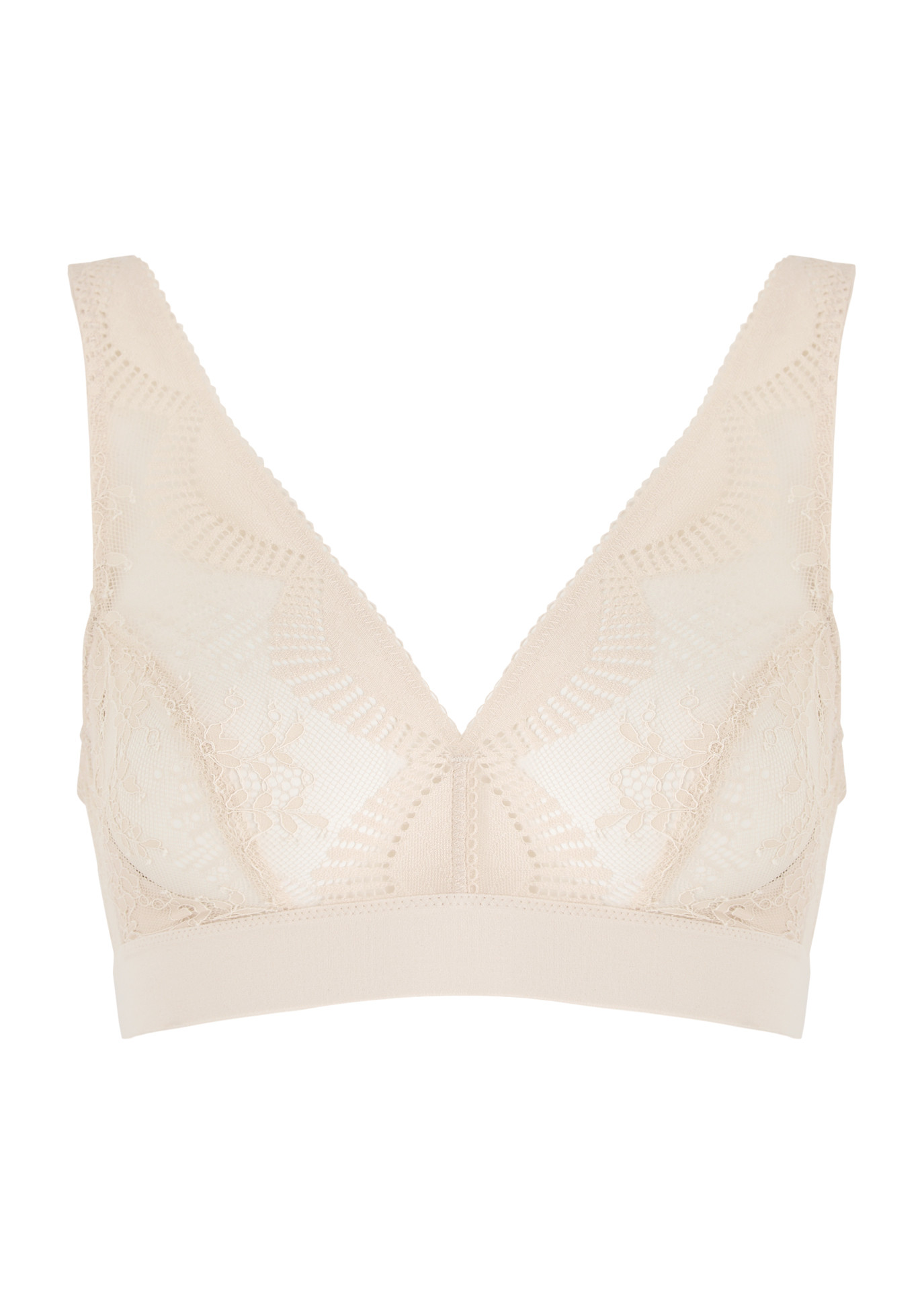 Elila 1303 Lace Soft-Cup Bra - Wireless Full Coverage Bra For Plus Sizes, Black, Size 52D