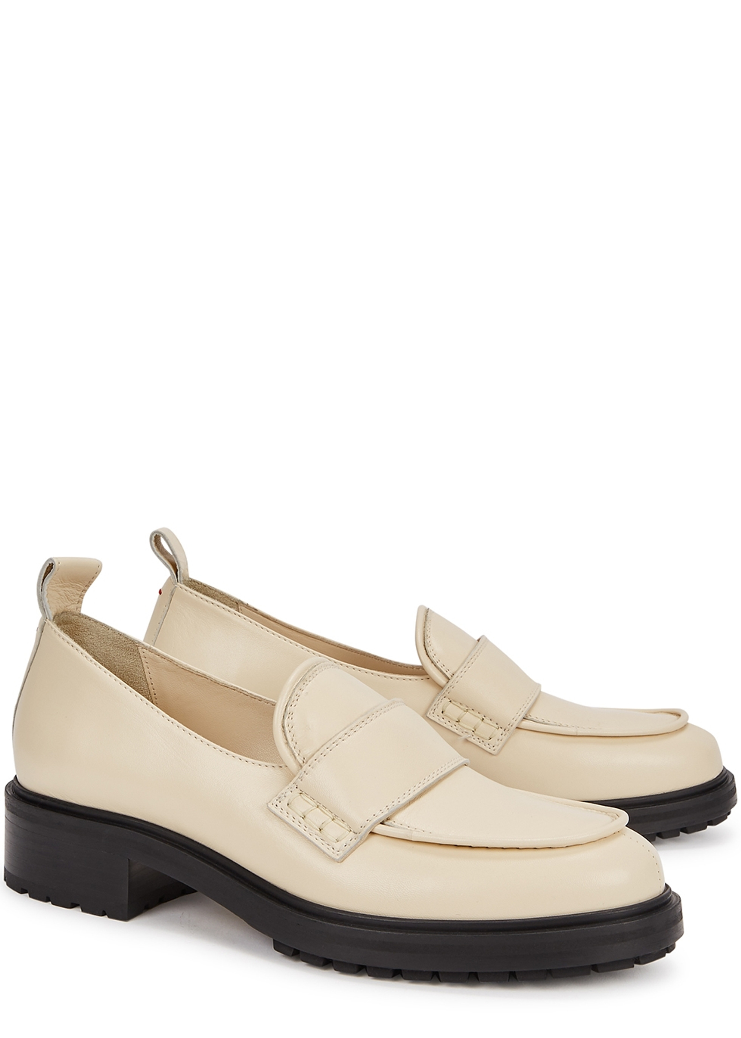 AEYDE Ruth 40 cream leather loafers | Harvey Nichols