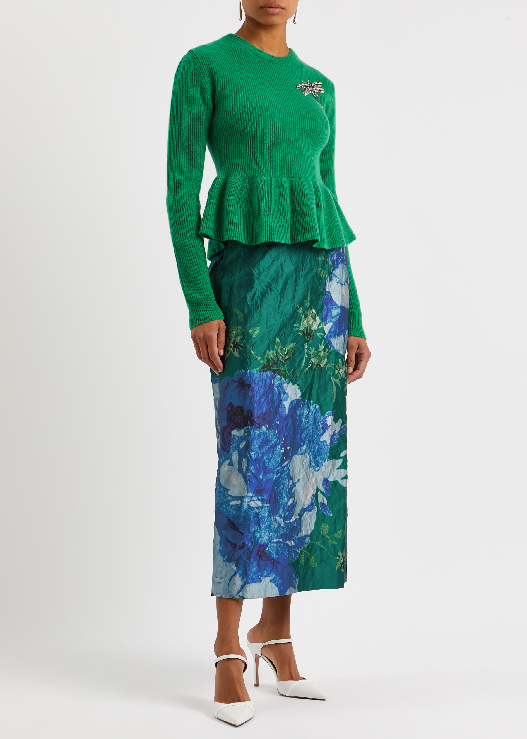 Harlequin Floral Print Skirt