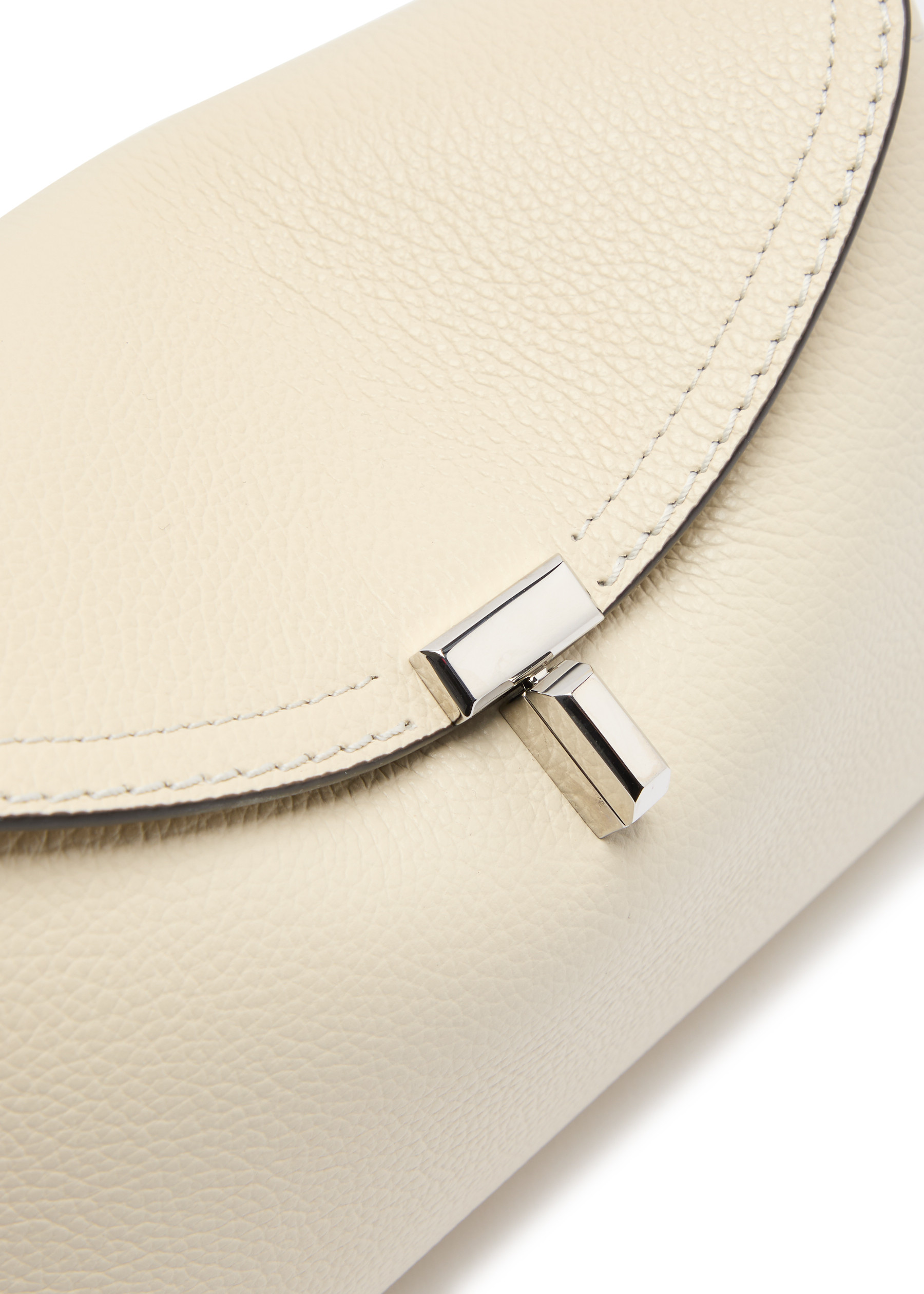 T-Lock Grained Leather Clutch