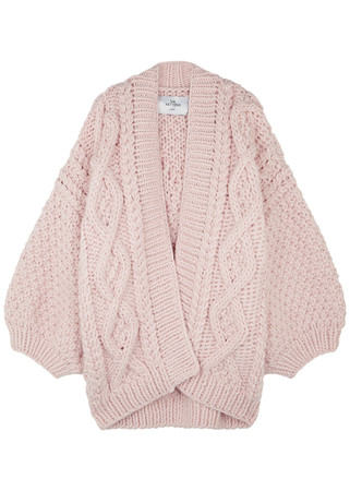 Cable Knit Cardigan Pink Lightweight Sweater River Island Chunky