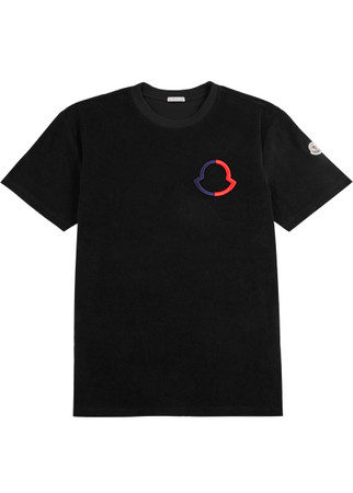 未使用　モンクレール　Top Embroidered Logo Canotta MONCLER Logo-embroidered terry T-shirt | Harvey Nichols