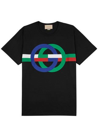 GUCCI ブラック Tシャツ カラフルロゴ GUCCI グッチカラフルロゴ TシャツブタさんサイズXS ディズニー美品