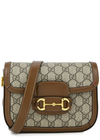 Gucci Monogram Canvas Horsebit Saddle Bag Gucci