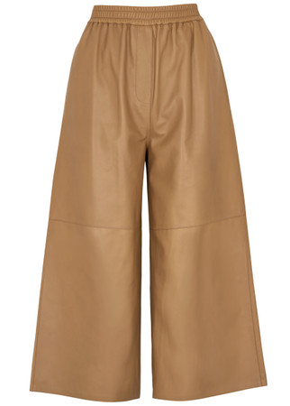 LOEWE Cropped leather trousers | Harvey Nichols