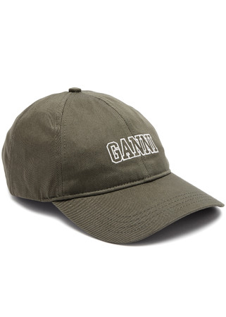 GANNI Logo-embroidered cotton cap | Harvey Nichols