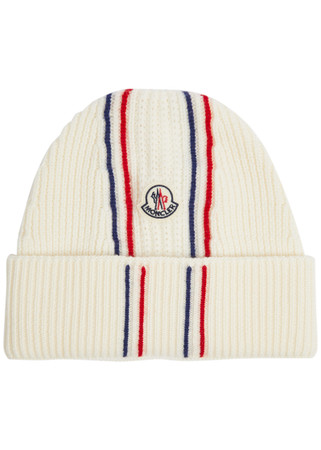 帽子 MONCLER Striped wool and cashmere beanie 961467_CREM_1__98527.