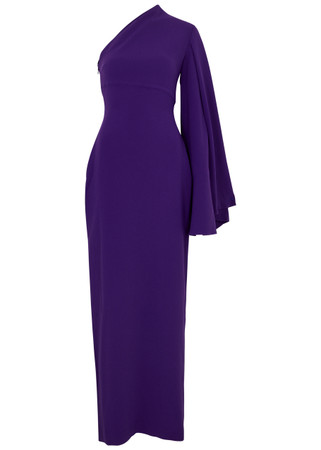 chinese dress ladies Solace London - The Palmer One-Sleeve Stretch Crepe Maxi Dress (Size 1 –  Goldie's