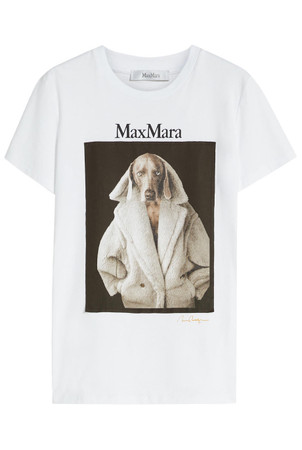 【関税/送料無料】Max Mara*Wegman Printed Crewneck T-Shirt MaxMara | Tops | Max Mara Wegman Dog Graphic Tshirt | Poshmark