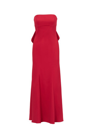 パーティードレス Strapless Printed Mikado Corseted Gown 980449_RED_1__76734.1700131282