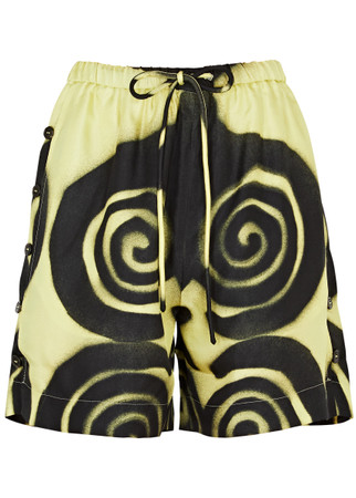 NANUSHKA Ceylin printed silk-satin shorts | Harvey Nichols