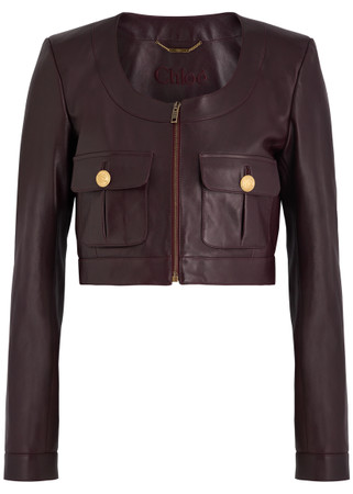 CHLOE Cropped leather jacket | Harvey Nichols