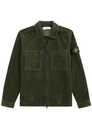 STONE ISLAND Logo corduroy overshirt | Harvey Nichols
