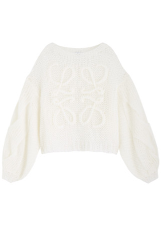 LOEWE Anagram open-knit mohair-blend jumper | Harvey Nichols