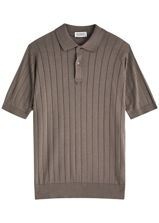 90‘s JOHN SMEDLEY / S/S KNIT POLO John Smedley Men's ISIS Heritage Knit Polo Shirt in Navy