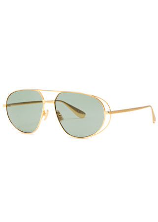 【BOTTEGA VENETA】l Aviator Sunglasses Bottega Veneta Geometric Acetate & Metal Alloy Aviator