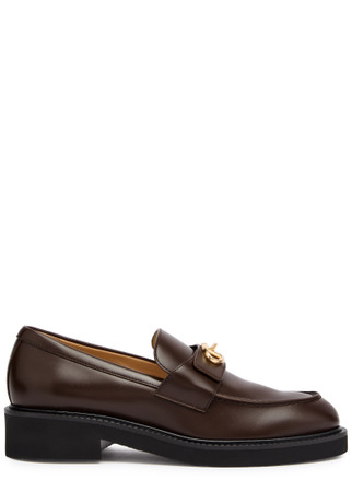 【VALENTINO】VLOGO LOCKER LOAFERS VLogo Locker leather loafers in red - Valentino Garavani
