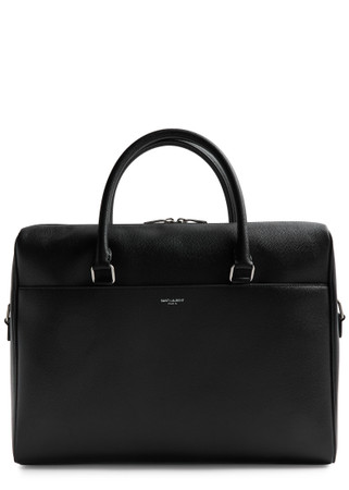 SAINT LAURENT Duffle pebbled-leather briefcase | Harvey Nichols