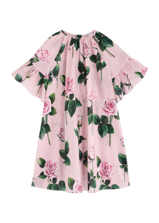DOLCE GABBANA KIDS Floral-print cotton dress Harvey Nichols
