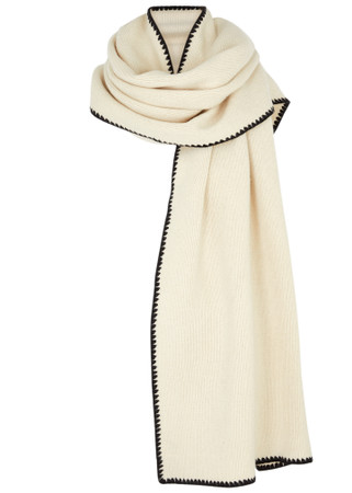 TOTEME Whipstitch-trimmed wool-blend scarf | Harvey Nichols