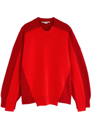 STELLA MCCARTNEY Layered-effect cable-knit wool jumper | Harvey