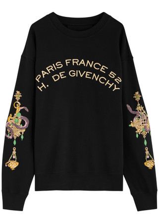 GIVENCHY ブラック ロゴ スウェット GIVENCHY Logo embroidered cotton sweatshirt | Harvey Nichols