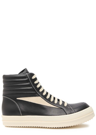 RICK OWENS Hollywood Vintage panelled leather hi-top RICK OWENS Hollywood Vintage panelled leather hi-top