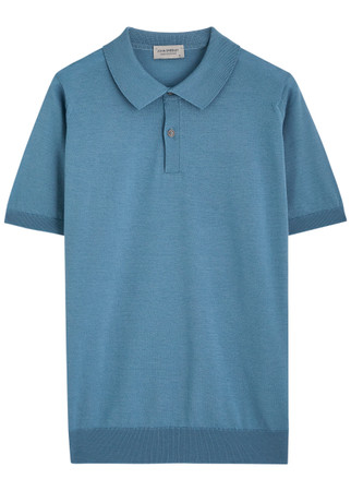 JOHN SMEDLEY Leyburn wool-blend polo shirt | Harvey Nichols