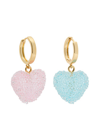 CRYSTAL HAZE Jelly Heart 18kt gold-plated hoop earrings | Harvey