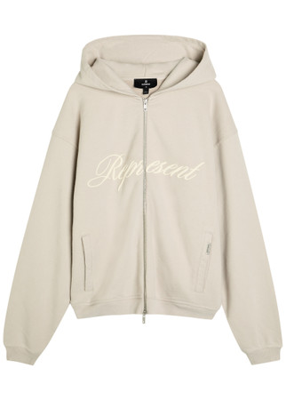 REPRESENT Script Logo Zip hooded cotton sweatshirt | Harvey Nichols