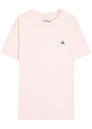 Tシャツ・カットソー Vivienne Westwood Pastel pink cotton t-shirt VIVIENNE WESTWOOD Classic logo stretch-cotton T-shirt