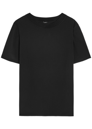 Tシャツ・カットソー JOSEPH SS25 RUBIN BLOUSE CREPE DE SOIE (JF009074 1336) JOSEPH Rubin silk-crepe T-shirt | Harvey Nichols