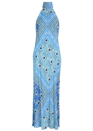 slim fit dress slacks Alaina Chiffon Maxi Dress in Multi Cara Floral Leopard Brown