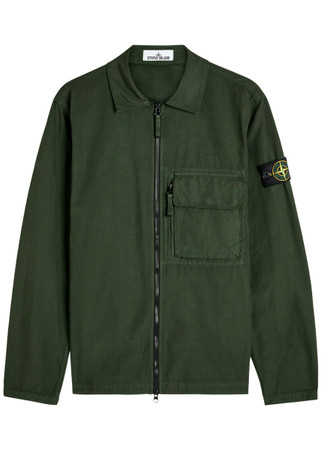 STONE ISLAND Logo cotton overshirt | Harvey Nichols