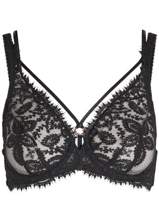 SIMONE PÉRÈLE Précieuse floral-embroidered tulle underwired bra