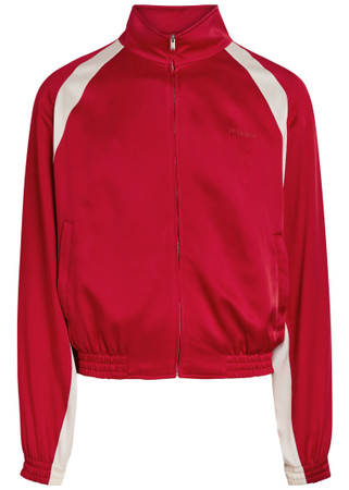SAINT LAURENT Satin-crepe track jacket | Harvey Nichols