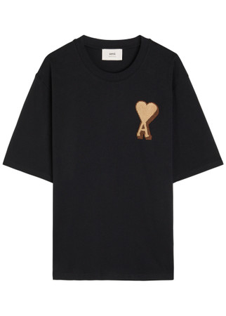 AMI PARIS Logo-appliquéd cotton T-shirt | Harvey Nichols