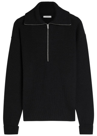 LEMAIRE Half Zip ribbed wool jumper | Harvey Nichols
